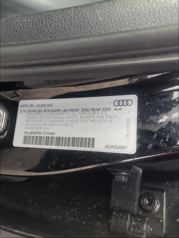 2015 AUDI S3 PREMIUM WAUBFGFFXF1075980