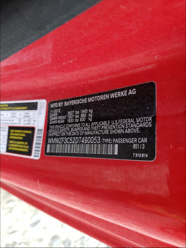 2013 MINI COOPER CLU WMWZF3C52DT490053