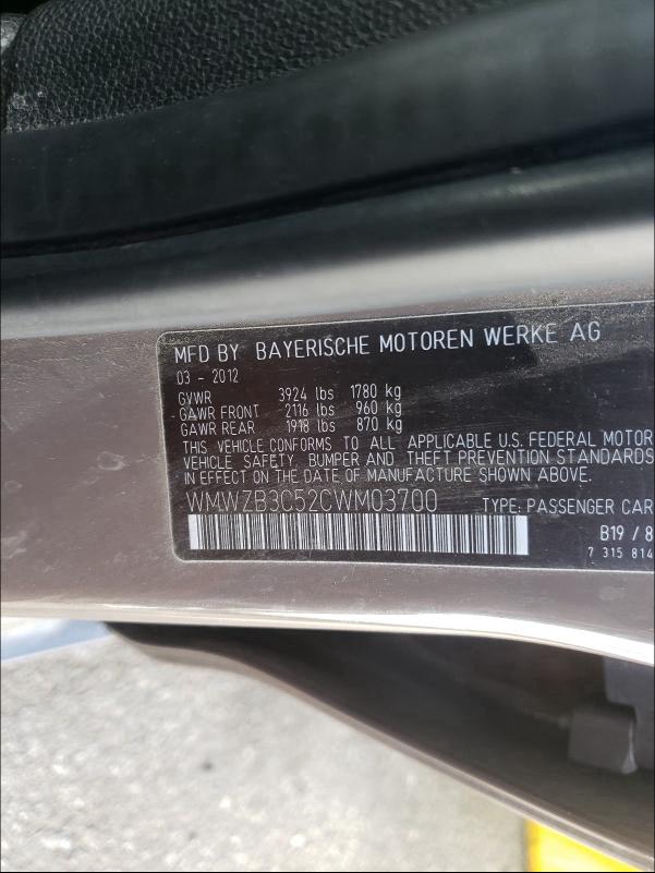 2012 MINI COOPER COU WMWZB3C52CWM03700