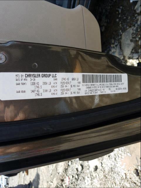 2010 VOLKSWAGEN ROUTAN SE 2V4RW3D16AR294429