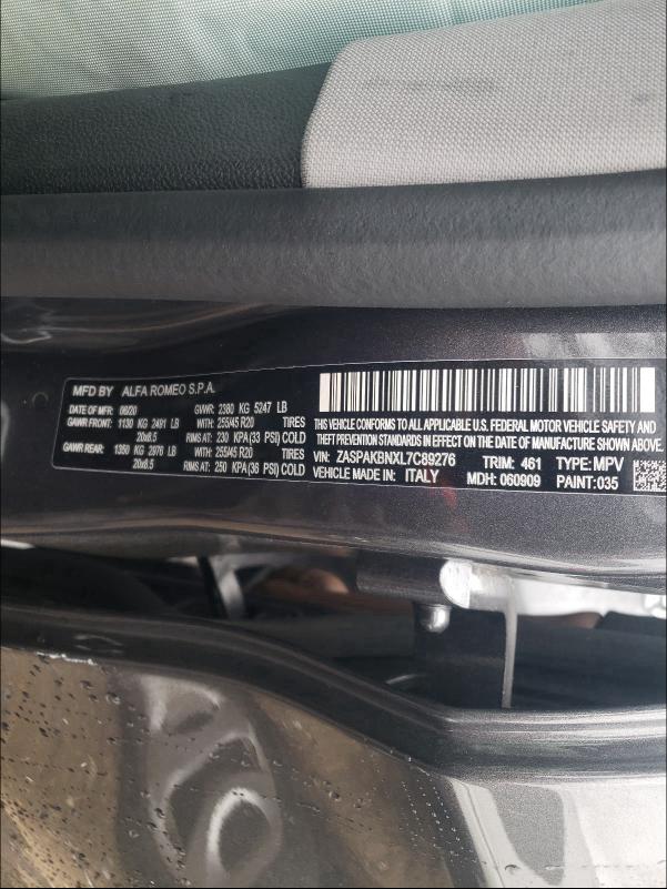 2020 ALFA ROMEO STELVIO TI ZASPAKBNXL7C89276