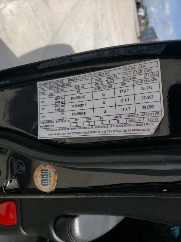 2011 CADILLAC PROFESSION 1GE7K9C62BU600261