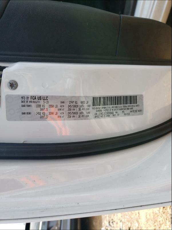 2019 CHRYSLER PACIFICA T 2C4RC1BG1KR703436