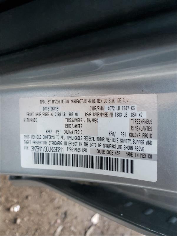 2018 MAZDA 3 TOURING 3MZBN1V30JM236811