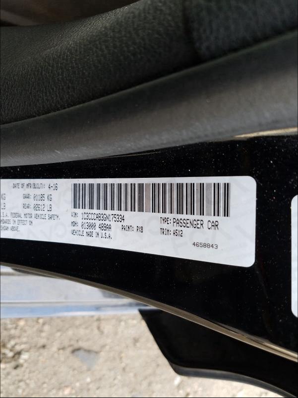 2016 CHRYSLER 200 LIMITE 1C3CCCAB3GN175334