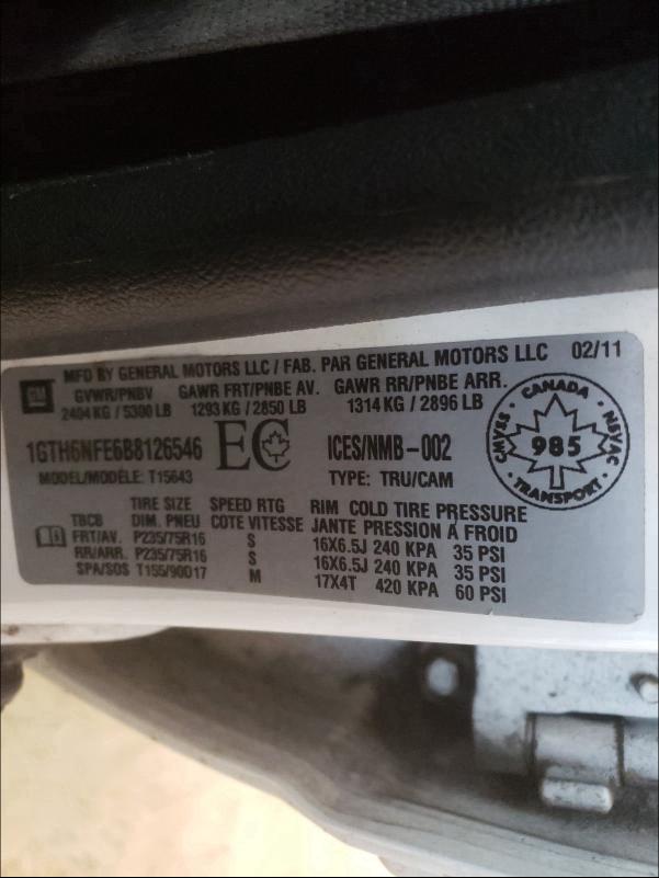 2011 GMC CANYON SLT 1GTH6NFE6B812654