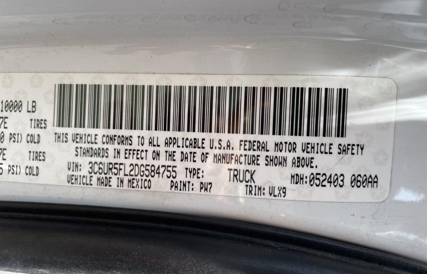 2013 RAM 2500 LARAM 3C6UR5FL2DG584755