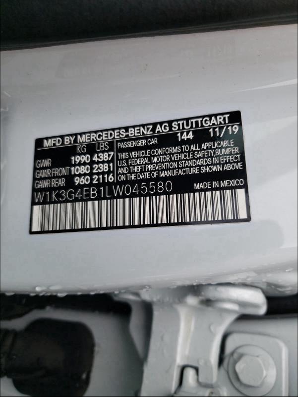 2020 MERCEDES-BENZ A 220 W1K3G4EB1LW045580