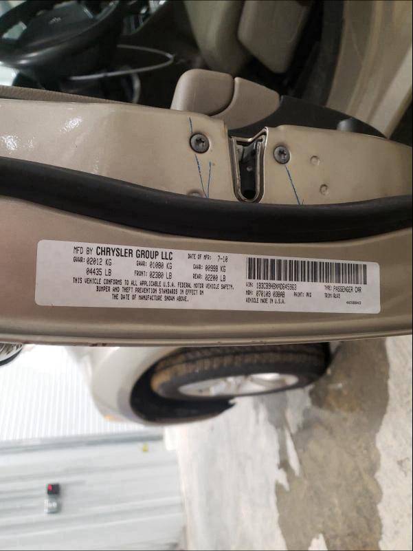 2010 DODGE CALIBER UP 1B3CB9HBXAD645963