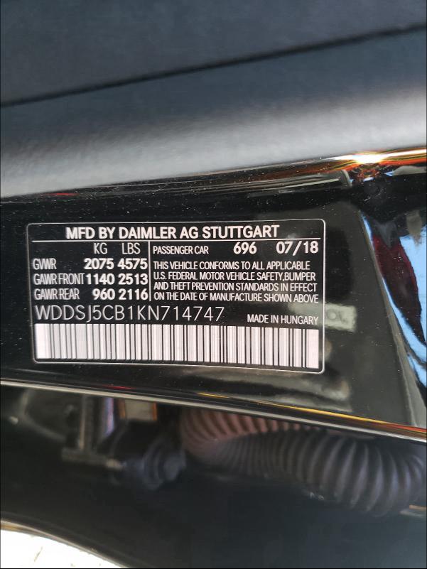 2019 MERCEDES-BENZ CLA 45 AMG WDDSJ5CB1KN714747