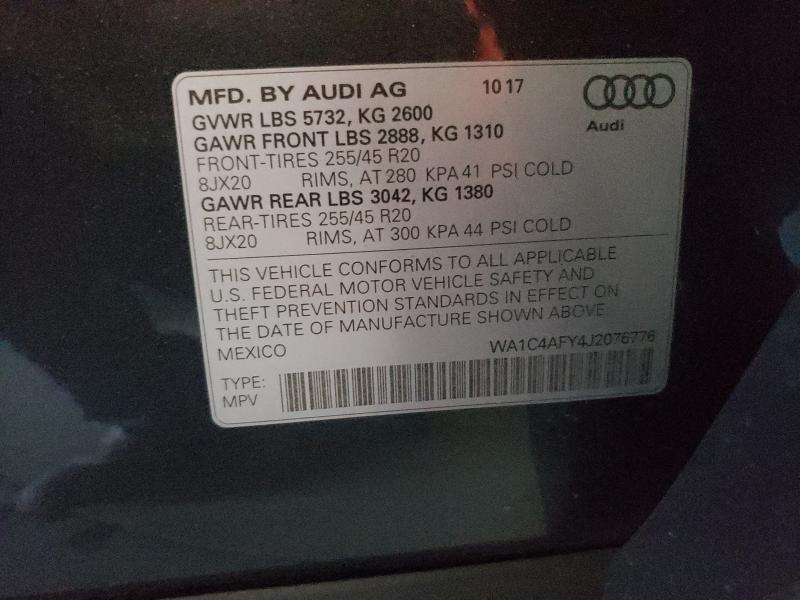 2018 AUDI SQ5 PRESTI WA1C4AFY4J2076776