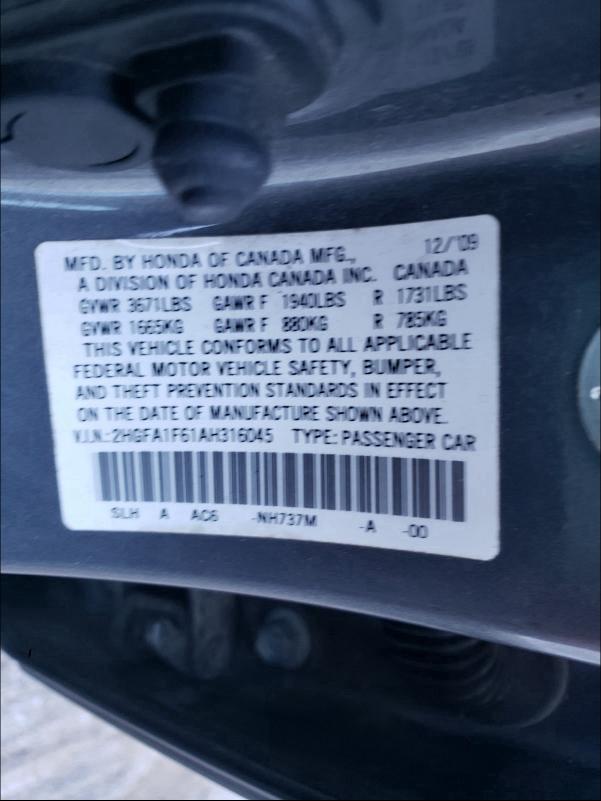 2010 HONDA CIVIC LX-S 2HGFA1F61AH316045