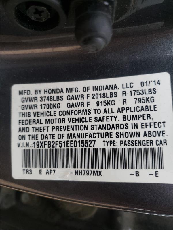 2014 HONDA CIVIC LX 19XFB2F51EE015527