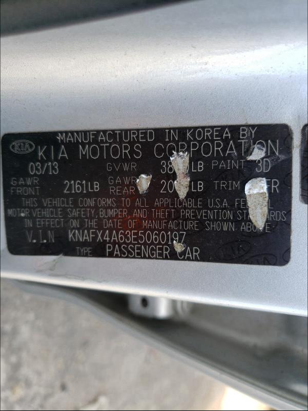 2014 KIA FORTE LX KNAFX4A63E5060197