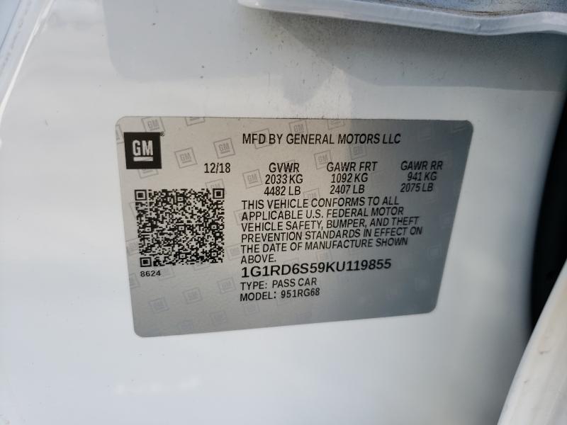 2019 CHEVROLET VOLT PREMI 1G1RD6S59KU119855