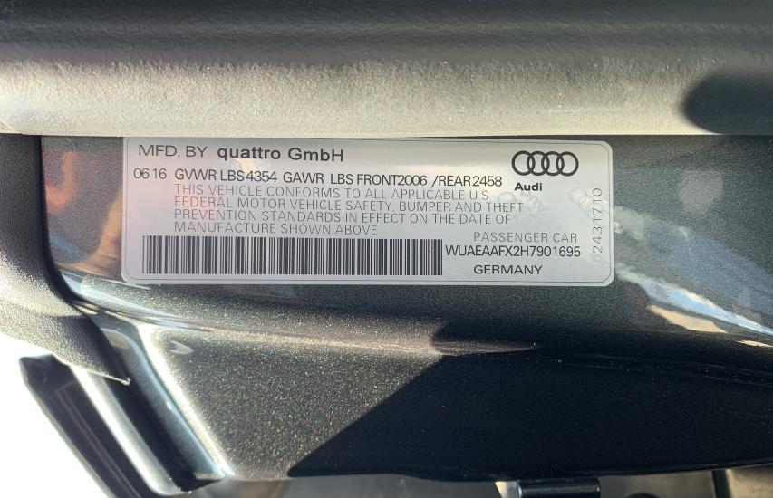2017 AUDI R8 5.2 QUA WUAEAAFX2H7901695