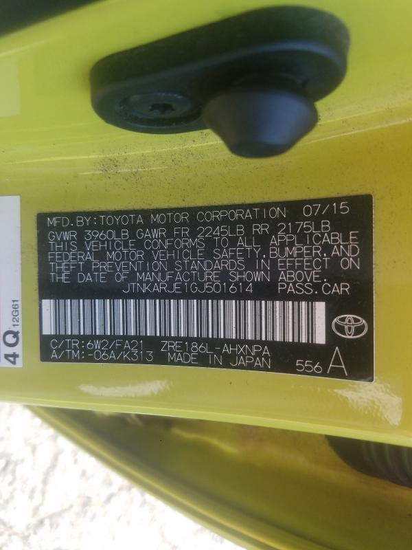 2016 TOYOTA SCION IM JTNKARJE1GJ501614