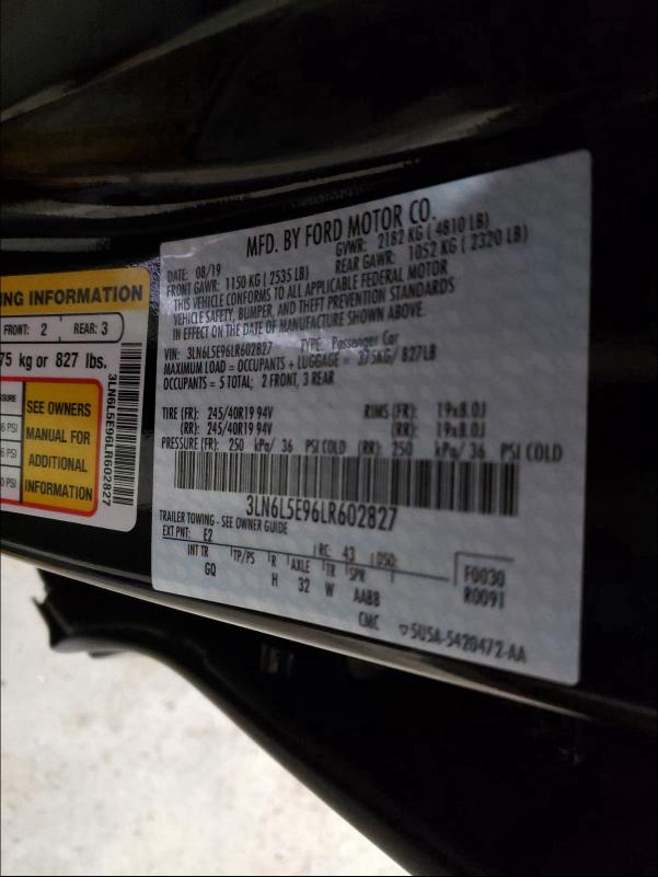 2020 LINCOLN MKZ RESERV 3LN6L5E96LR602827