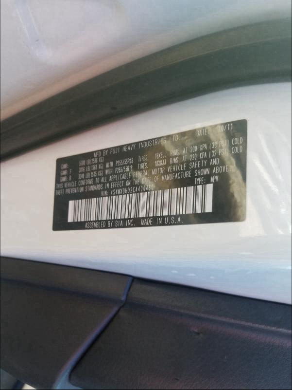 2012 SUBARU TRIBECA LI 4S4WX9HD2C4400460