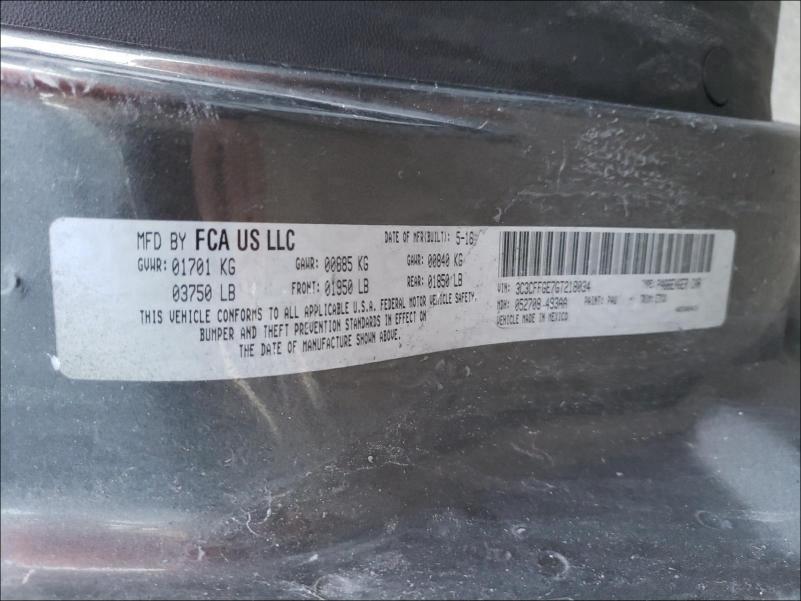 2016 FIAT 500 ELECTR 3C3CFFGE7GT218034