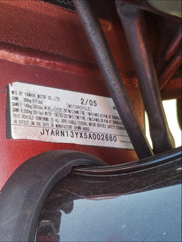 2005 YAMAHA YZFR1 C JYARN13YX5A002660