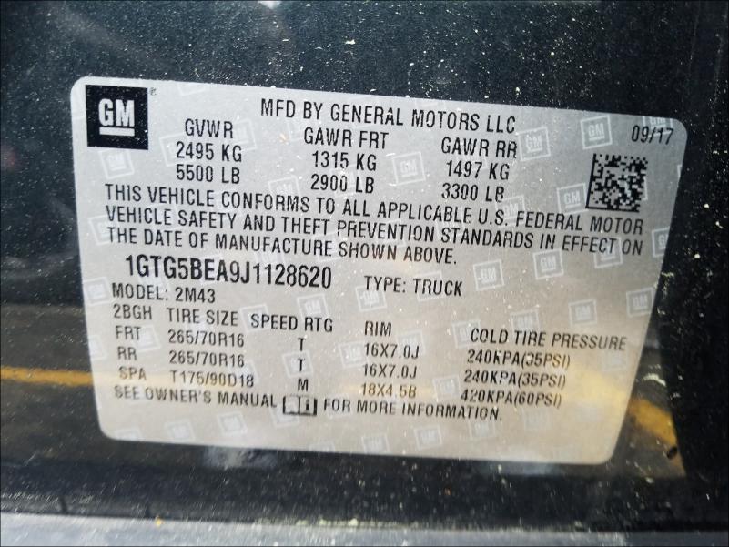 2018 GMC CANYON 1GTG5BEA9J1128620