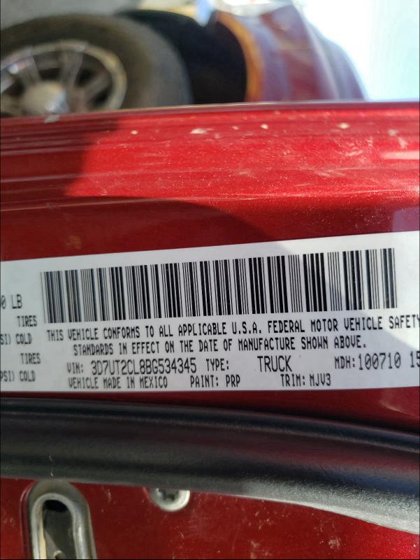 2011 DODGE RAM 2500 3D7UT2CL8BG534345