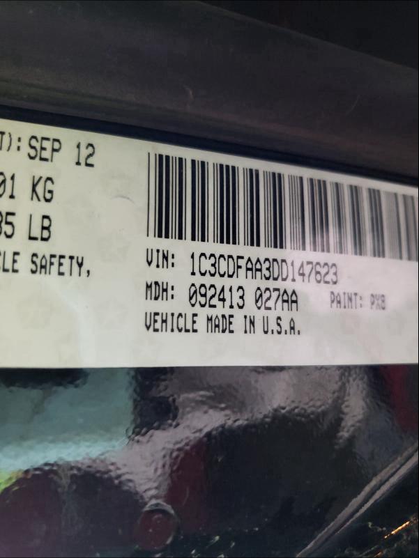 2013 DODGE DART SE 1C3CDFAA3DD147623