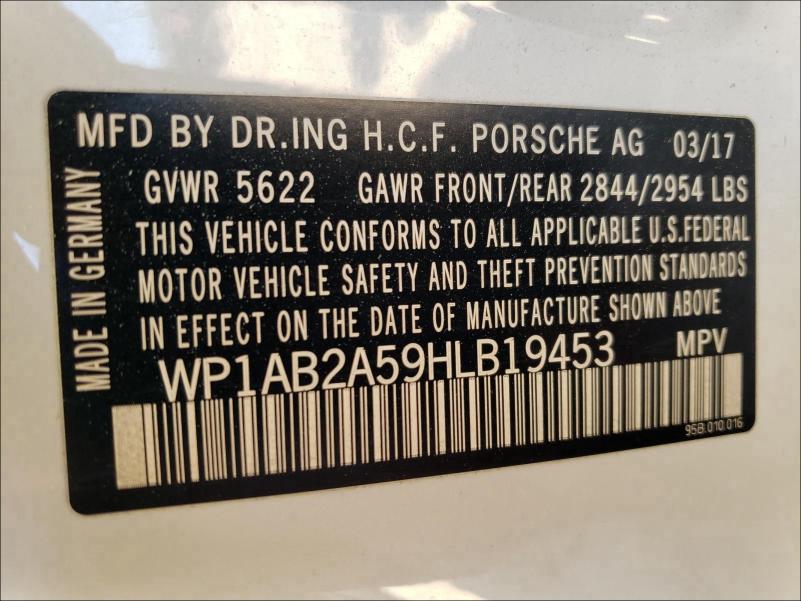 2017 PORSCHE MACAN S WP1AB2A59HLB19453