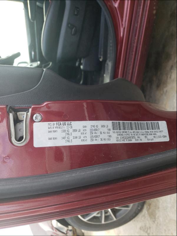 2019 DODGE GRAND CARA 2C4RDGEG2KR578751