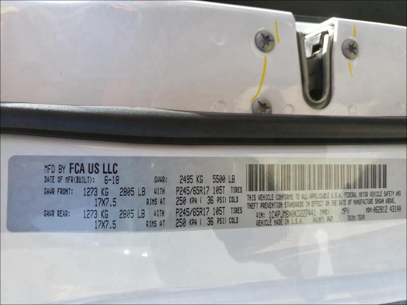 2019 JEEP CHEROKEE T 1C4PJMBX0KD227441
