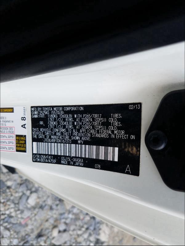 2013 TOYOTA FJ CRUISER JTEBU4BF0DK167373