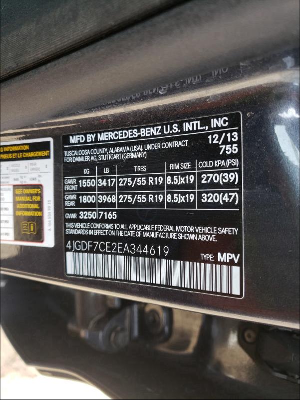 2014 MERCEDES-BENZ 170 4JGDF7CE2EA344619