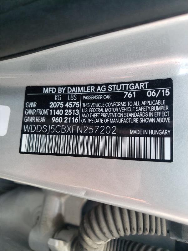 2015 MERCEDES-BENZ CLA 45 AMG WDDSJ5CBXFN257202