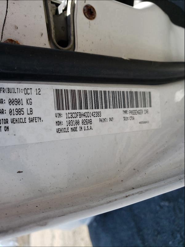 2013 DODGE DART 1C3CDFBH4DD142393