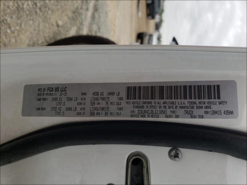 2020 DODGE 2500 3C6UR4CJ8LG110501