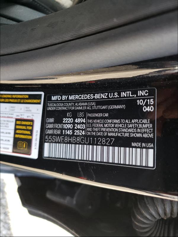 2016 MERCEDES-BENZ C 63 AMG-S 55SWF8HB8GU112827