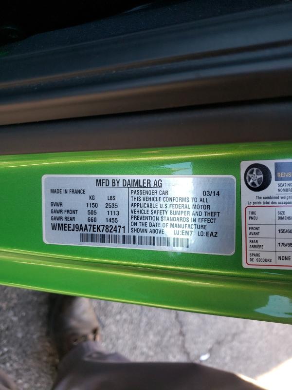 2014 SMART FORTWO WMEEJ9AA7EK782471