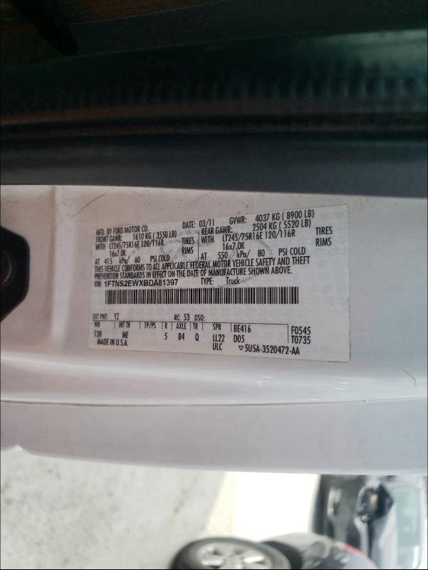 2011 FORD ECONOLIN 1FTNS2EWXBDA81397