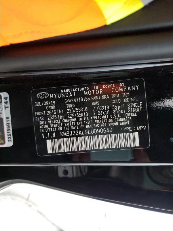 2020 HYUNDAI TUCSON LIM KM8J33AL9LU090649