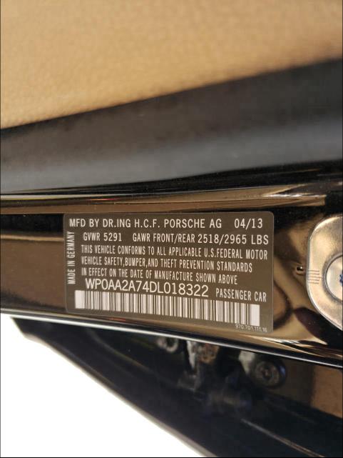 2013 PORSCHE PANAMERA 2 WP0AA2A74DL018322