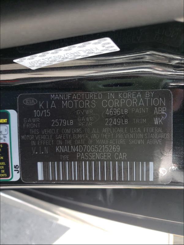 2016 KIA CADENZA LU KNALN4D70G5215269