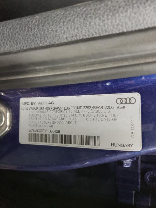 2015 AUDI A3 PREMIUM WAUACGFF0F1006428