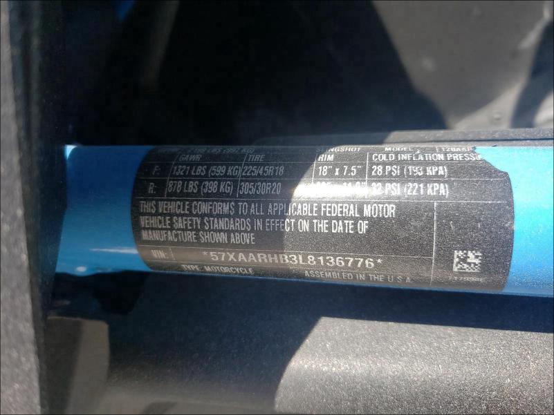 2020 POLARIS SLINGSHOT 57XAARHB3L8136776