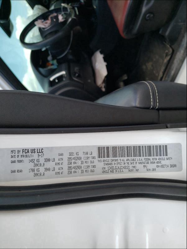 2018 DODGE DURANGO SR 1C4SDJGJXJC143121