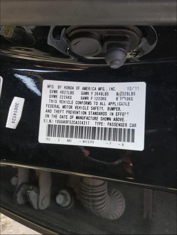 2012 ACURA TL 19UUA9F52CA004217