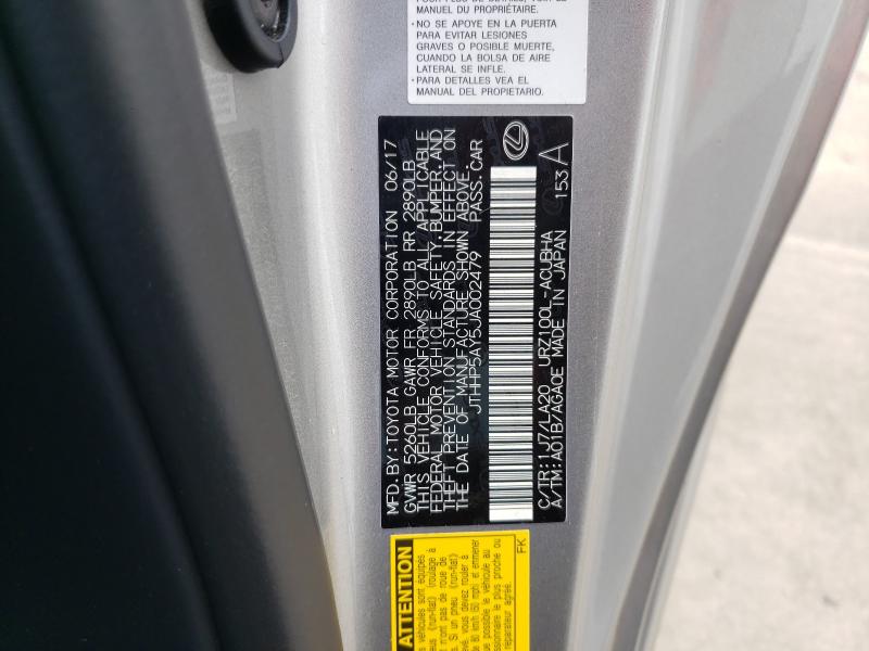 2018 LEXUS LC 500 JTHHP5AY5JA002479