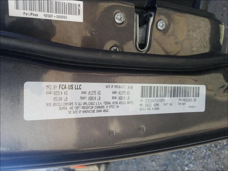 2020 DODGE CHARGER GT 2C3CDXHG7LH149974