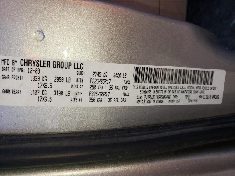 2010 VOLKSWAGEN ROUTAN SE 2V4RW3D18AR202446