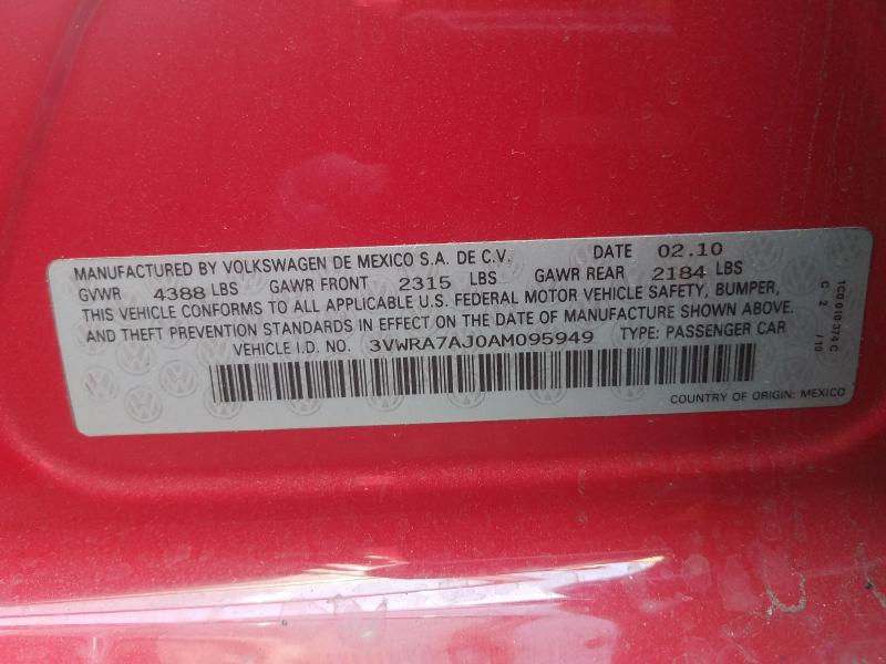 2010 VOLKSWAGEN JETTA WOLF 3VWRA7AJ0AM095949